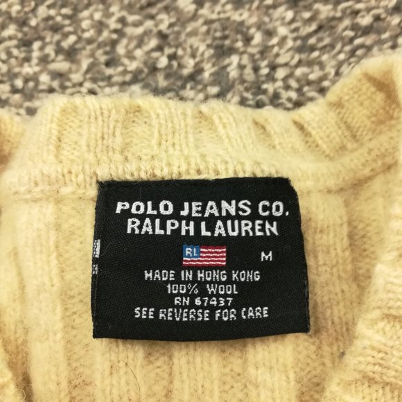 Vintage Ralph Lauren Polo Jeans Co Sweater Ribbed Cropped V Neck Womens Medium - Picture 3 of 11